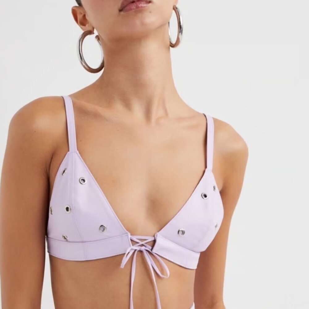 New! For Love And Lemons Lilac Roxie Bralette Top Size Small 2662